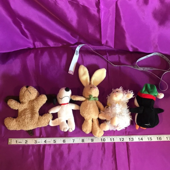 Lot of 5 small plush stuffed animals bunny Wendy's snoopy, penguin, dog, Ty lamb - Picture 10 of 16